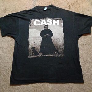 Vintage Johnny Cash Faded Black T-Shirt Mens XL Music Band Country Rock 90s
